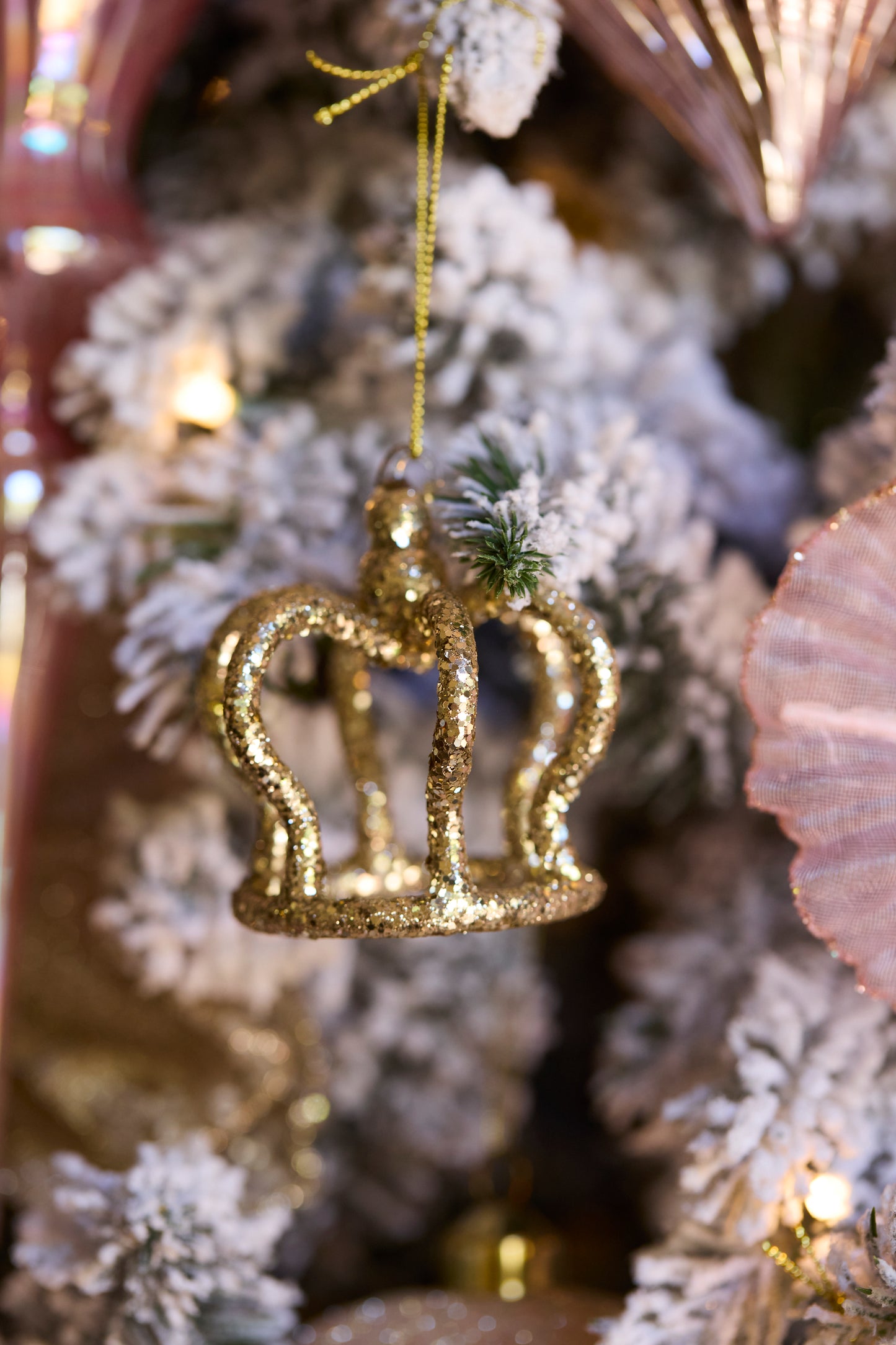 Luxe Glittered Crown Hanging