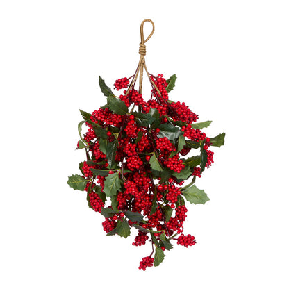 40cm Natural Holly Berry Foliage Pick