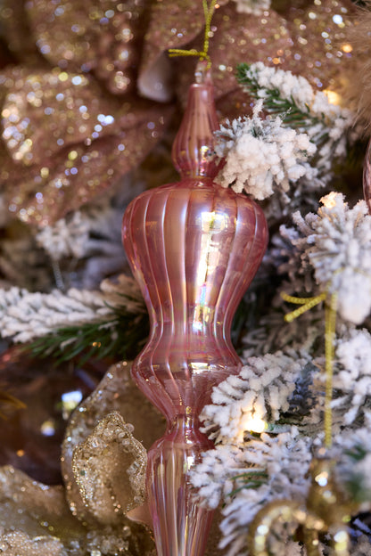 Irridescent Pink Crown Finial