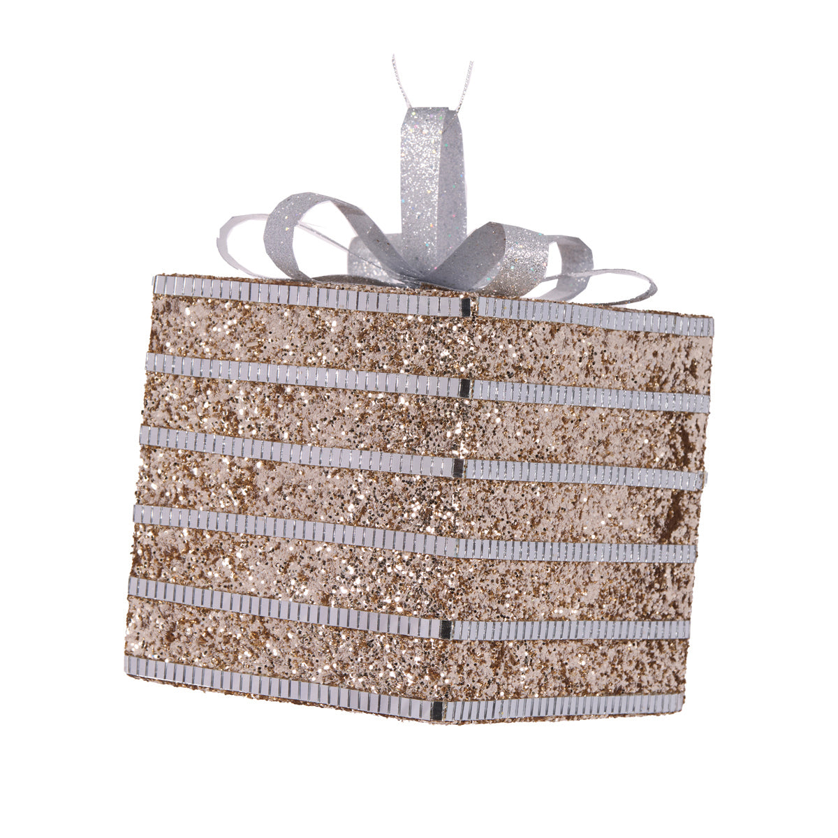 Large Champagne Mirrored Glitter Gift Box