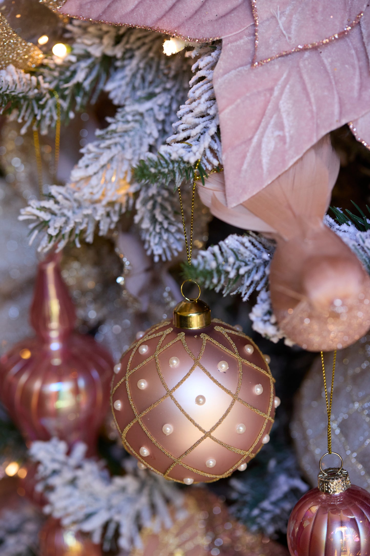 Pink Quilted Pearl Bauble