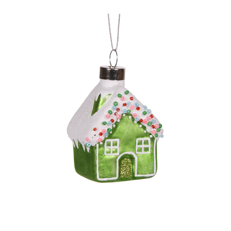 Green Sprinkles House Ornament