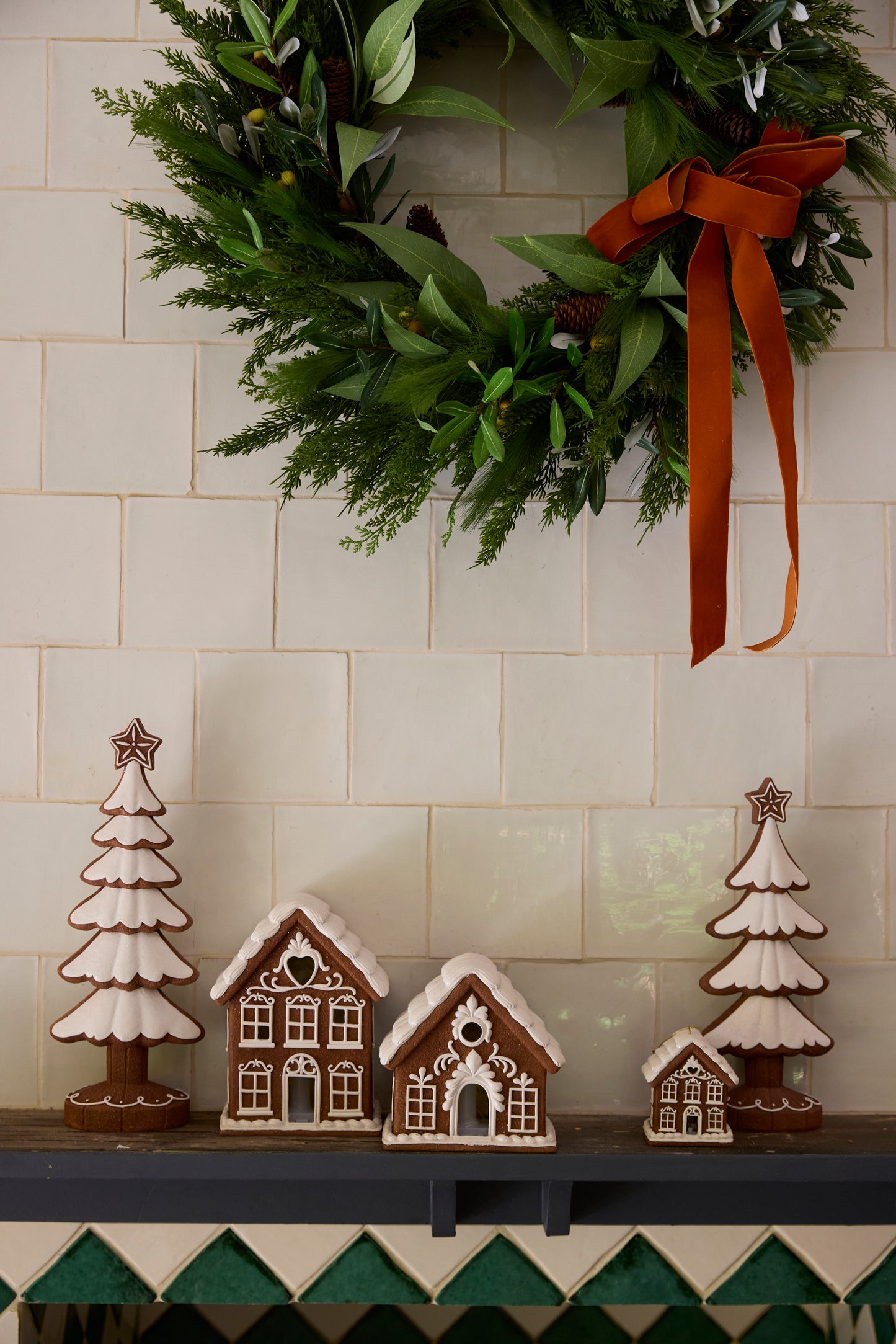 38.5 Cm Iced Gingerbread Tree