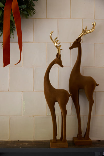 63 Cm Minimal Flocked Reindeer