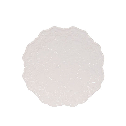 White Floral Prancing Plate