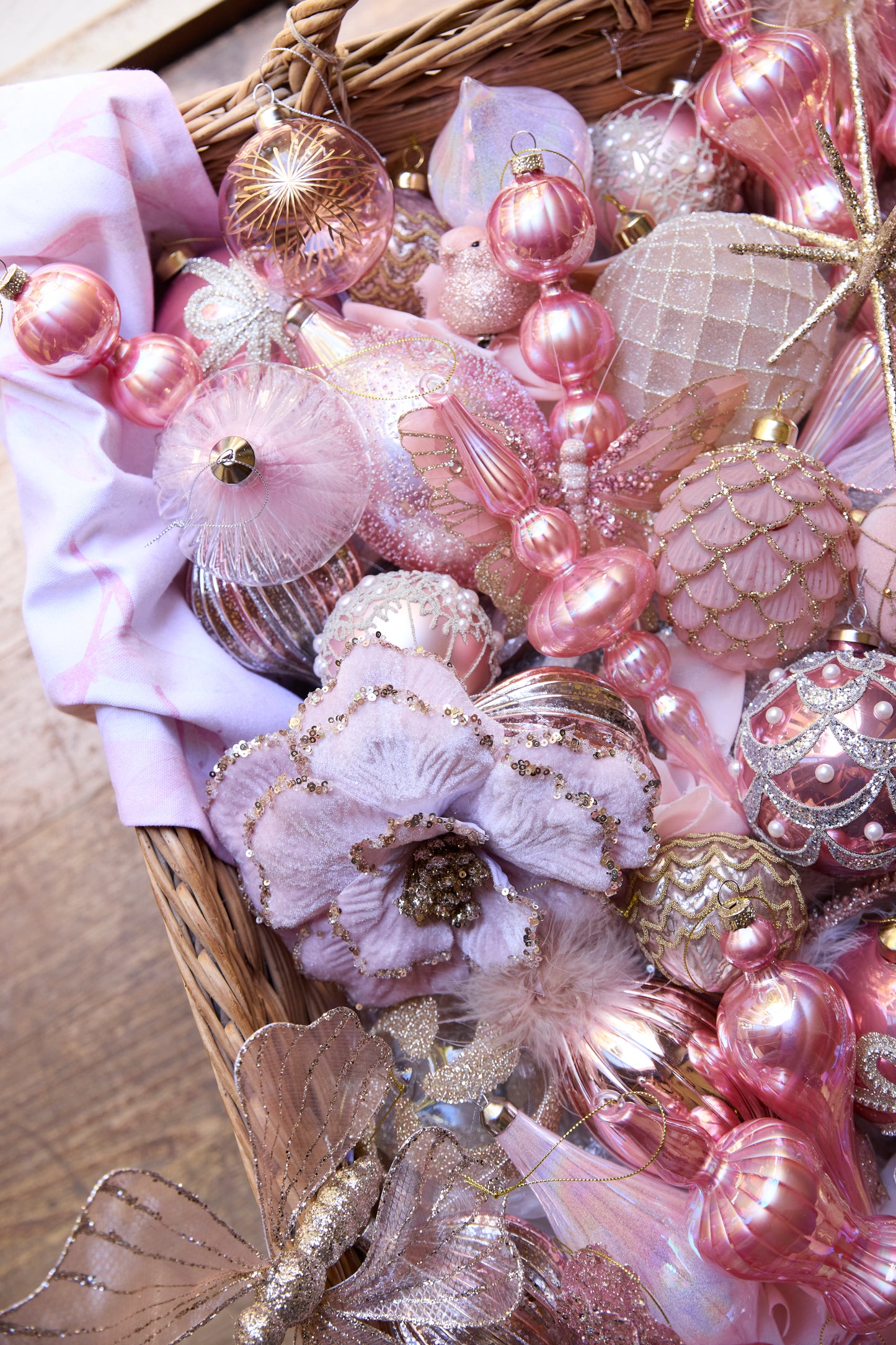 Pink Glittered Pinecone Bauble