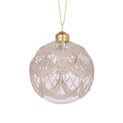 CHAMPAGNE LACE ROUND BAUBLE