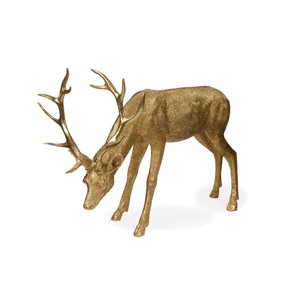 120cm Gold Etched Standing Reindeer