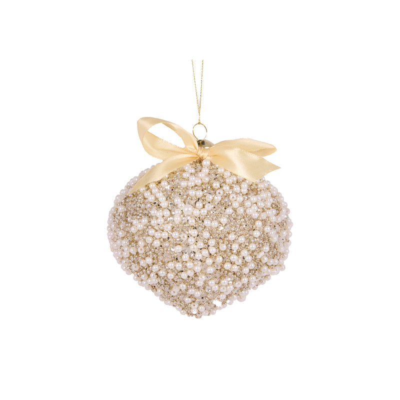 Ribboned Pearl Onion Bauble