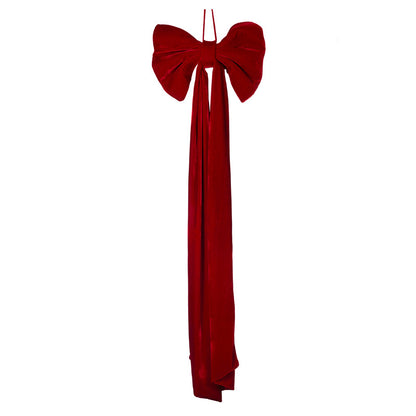 Red Velvet Bow Topper