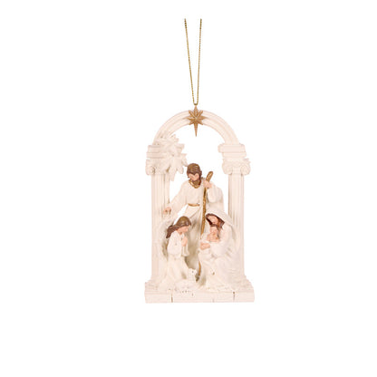 White And Gold Holy Family Archway Scene