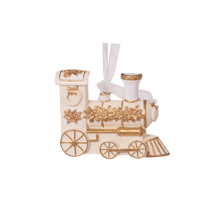 Ivory And Gold Train Ornament