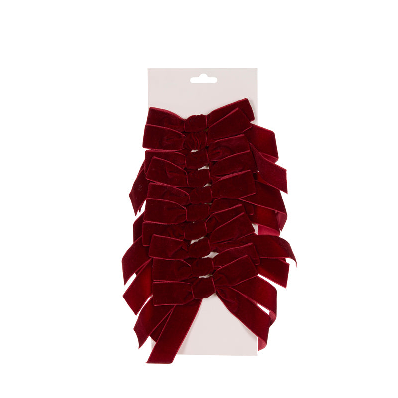 Set/10 5cm Burgundy Velvet Bows