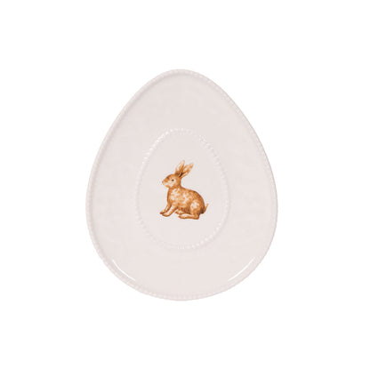 VINTAGE CROUCHING RABBIT EGG PLATE