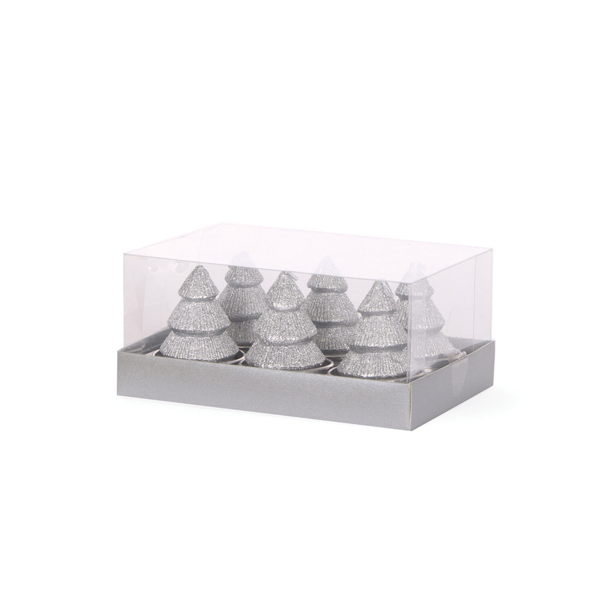 6pk Silver Layered Tree T - Lights
