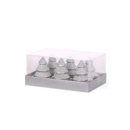 6pk Silver Layered Tree T - Lights