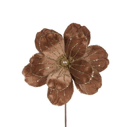 Large Taupe Velour Magnolia
