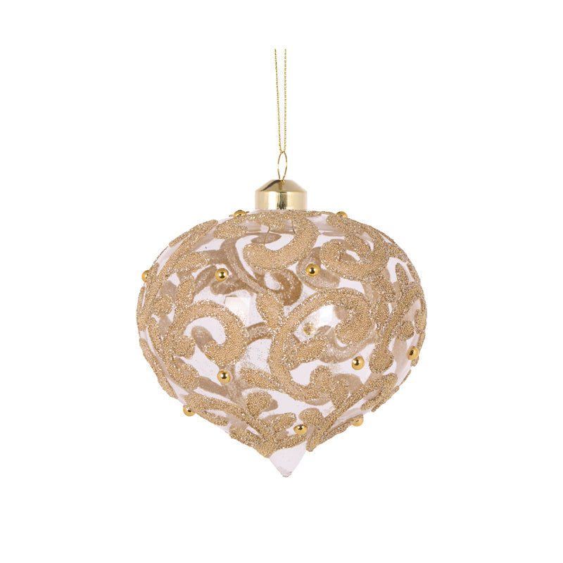 Gold Elaborate Swirl Onion Bauble