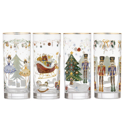 Christmas Wonderland Crystal 4pk Highball