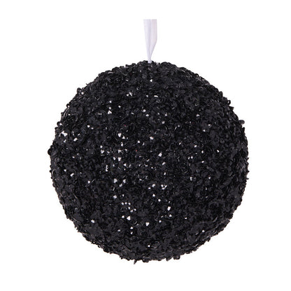 XL Black Crystal Confetti Bauble