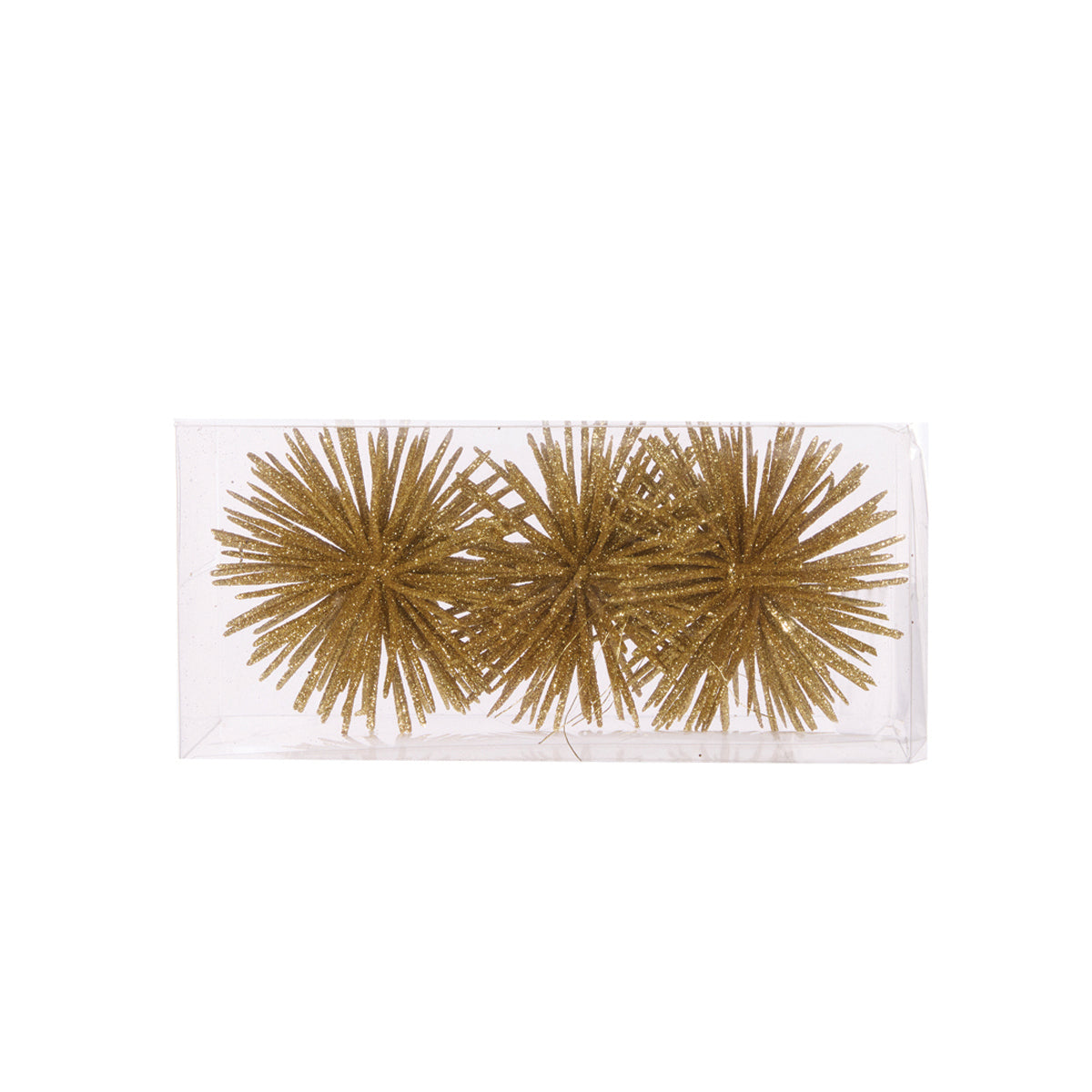 3pk Gold Glitter Puff