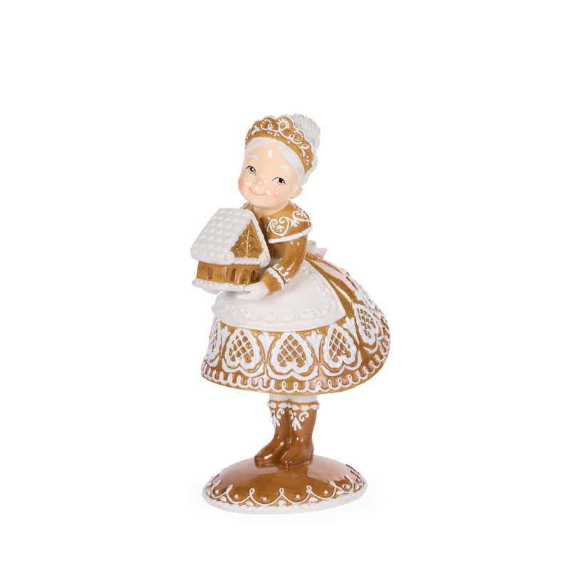 33cm Gingerbread Mrs Claus With House