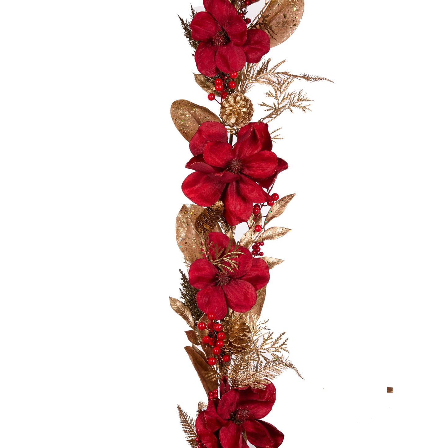 165 Cm Luxe Red Magnolia Garland