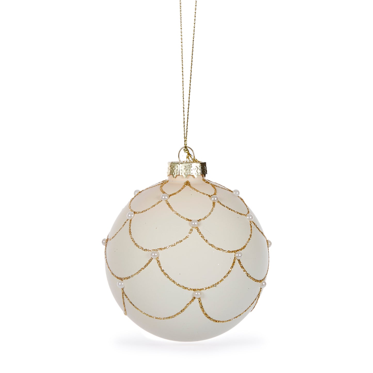 Scalloped Deco Bauble With Pearls