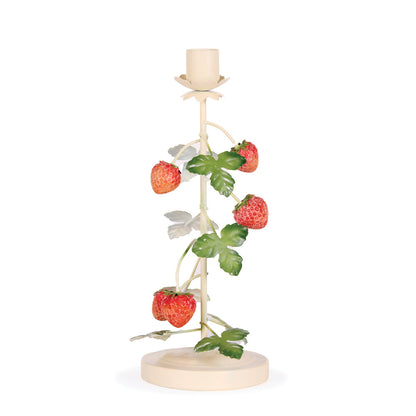 LARGE WHITE STRAWBERRY CANDLE HOLDER