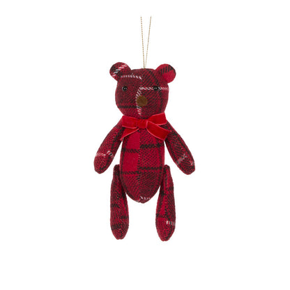 13cm Check Hanging Teddy Bear