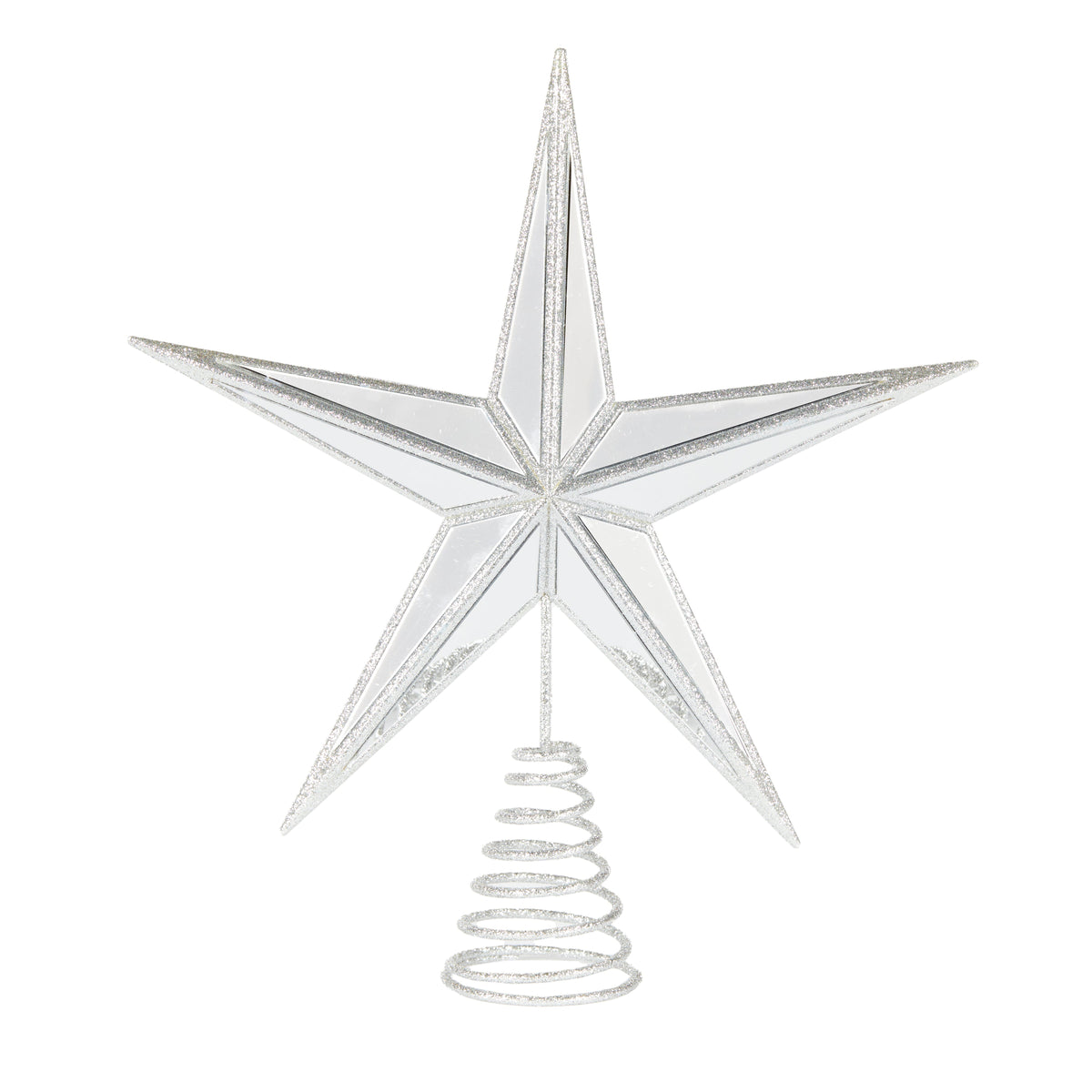 5 - point Mirrored Tree Topper Star Silver