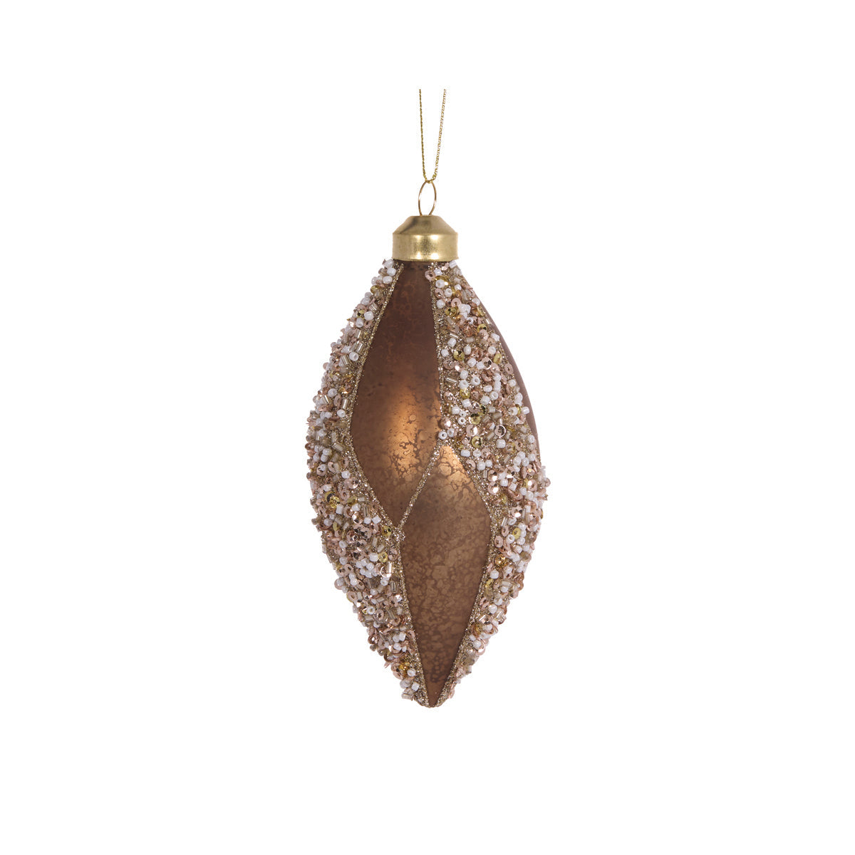 Mercury Brown Swirl Drop Bauble