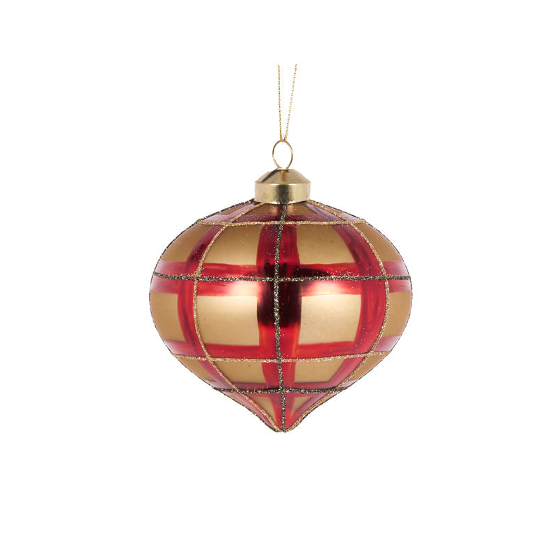 Tartan Bow Onion Bauble