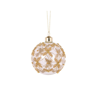 Clear Glittered Lattice Bauble