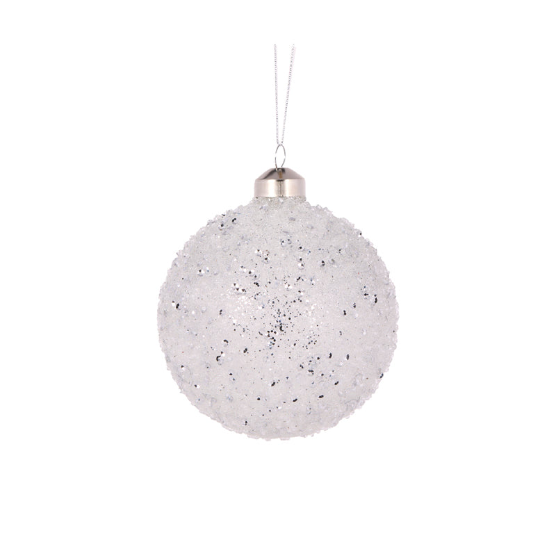 Clear Textured Glitter Bauble