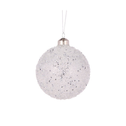 Clear Textured Glitter Bauble