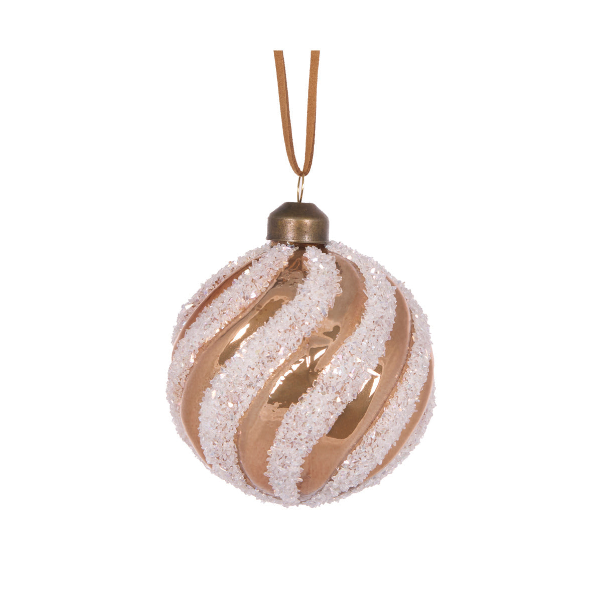 Frosted Gingerbread Swirl Bauble