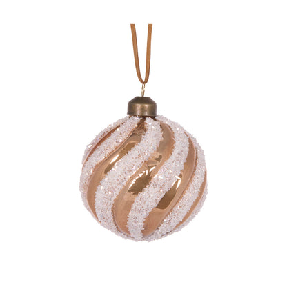 Frosted Gingerbread Swirl Bauble
