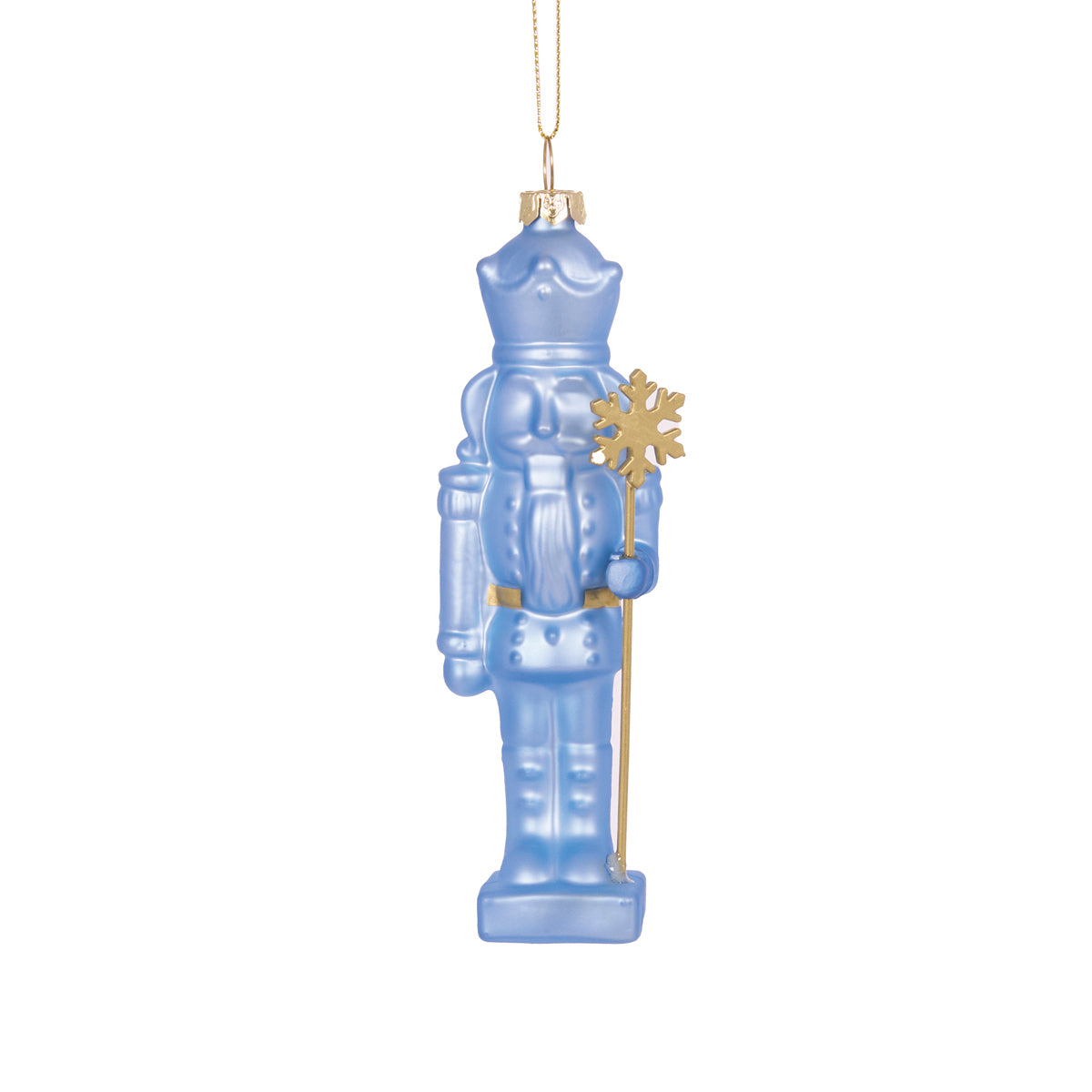 BLUE NUTCRACKER WITH STAFF HANGING
