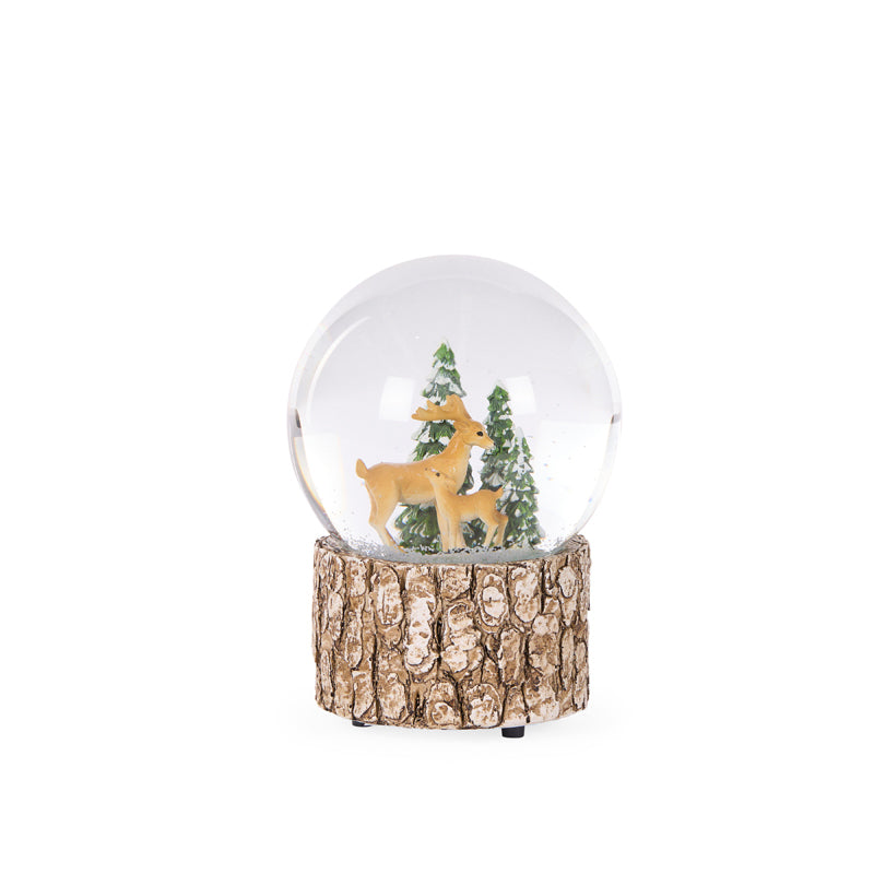 Musical Woodland Reindeer Snow Globe