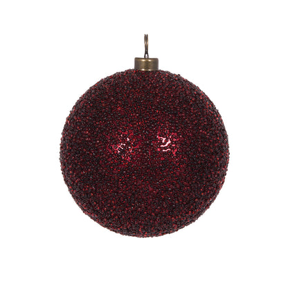 10 CM BURGUNDY CAVIAR BAUBLE