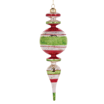 Retro Red Stripe Finial