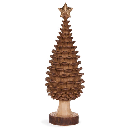 42.5cm Natural Pinecone Tree With Star