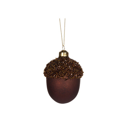 Embellished Beaded Brown Pinecone Bauble