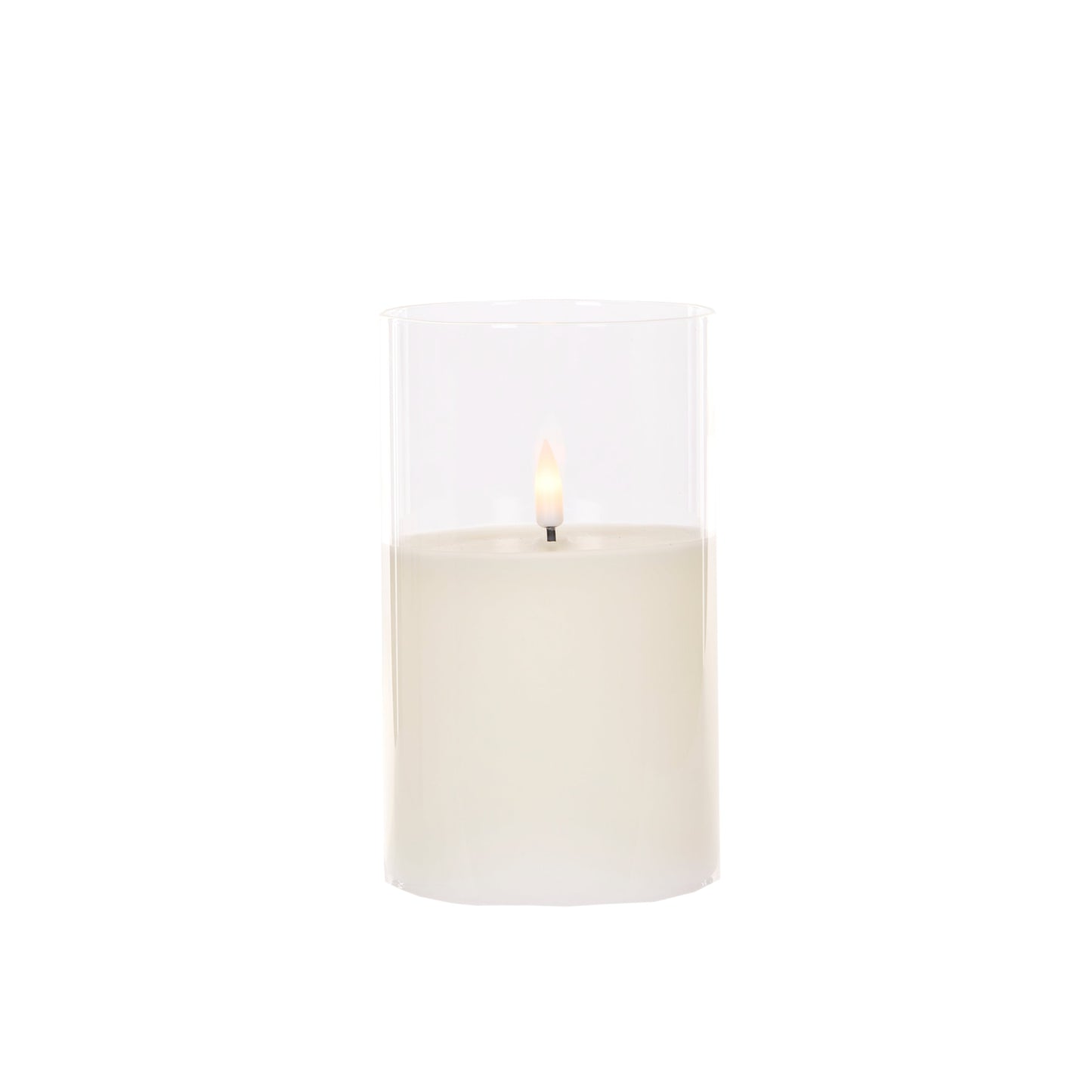 Single Flame Led Glass Candle