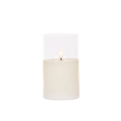 Single Flame Led Glass Candle