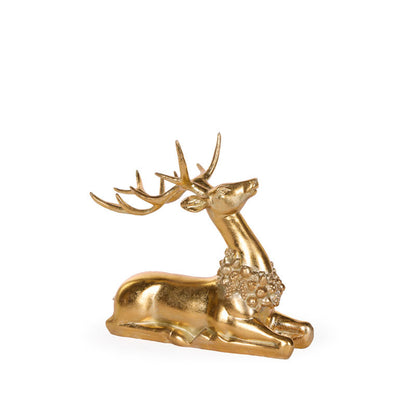 22cm Gold Sitting Harvest Reindeer
