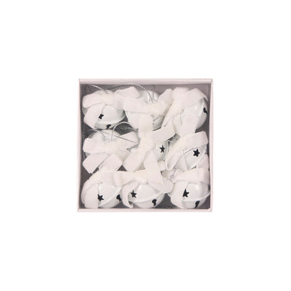 Set/9 White Mini Bells Hanging Ornament