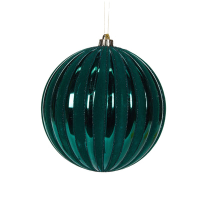 20 Cm Teal Ridges Bauble
