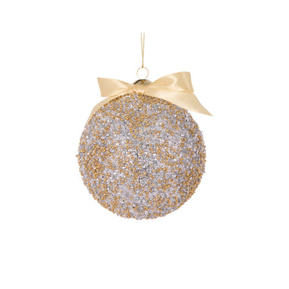 Ribboned Glittered Bauble